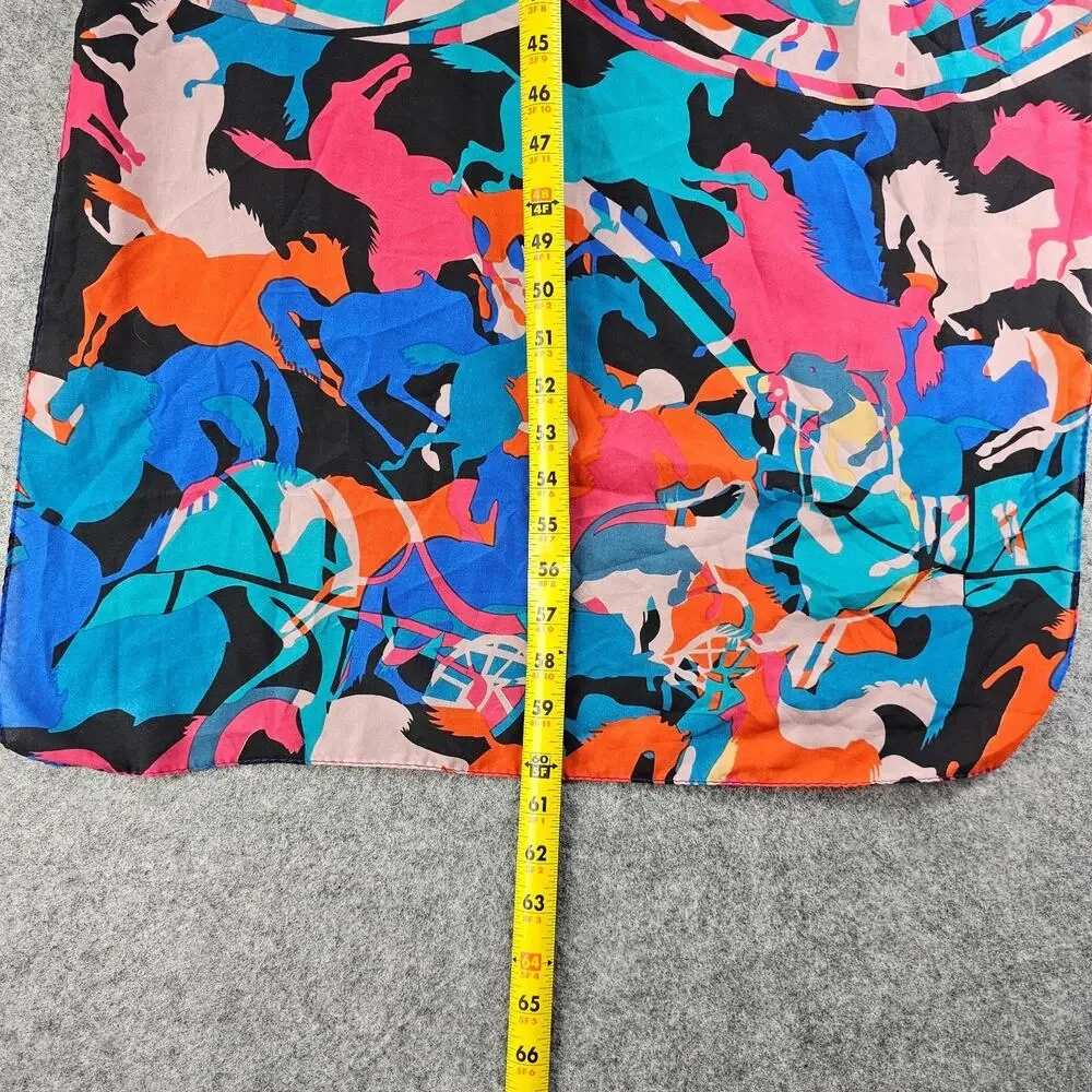 Lightweight Equestrian Scarf Colorful Abstract Art To Wear Horse Design 60